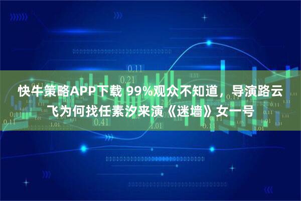 快牛策略APP下载 99%观众不知道,导演路云飞为何找任素汐来演《迷墙》女一号